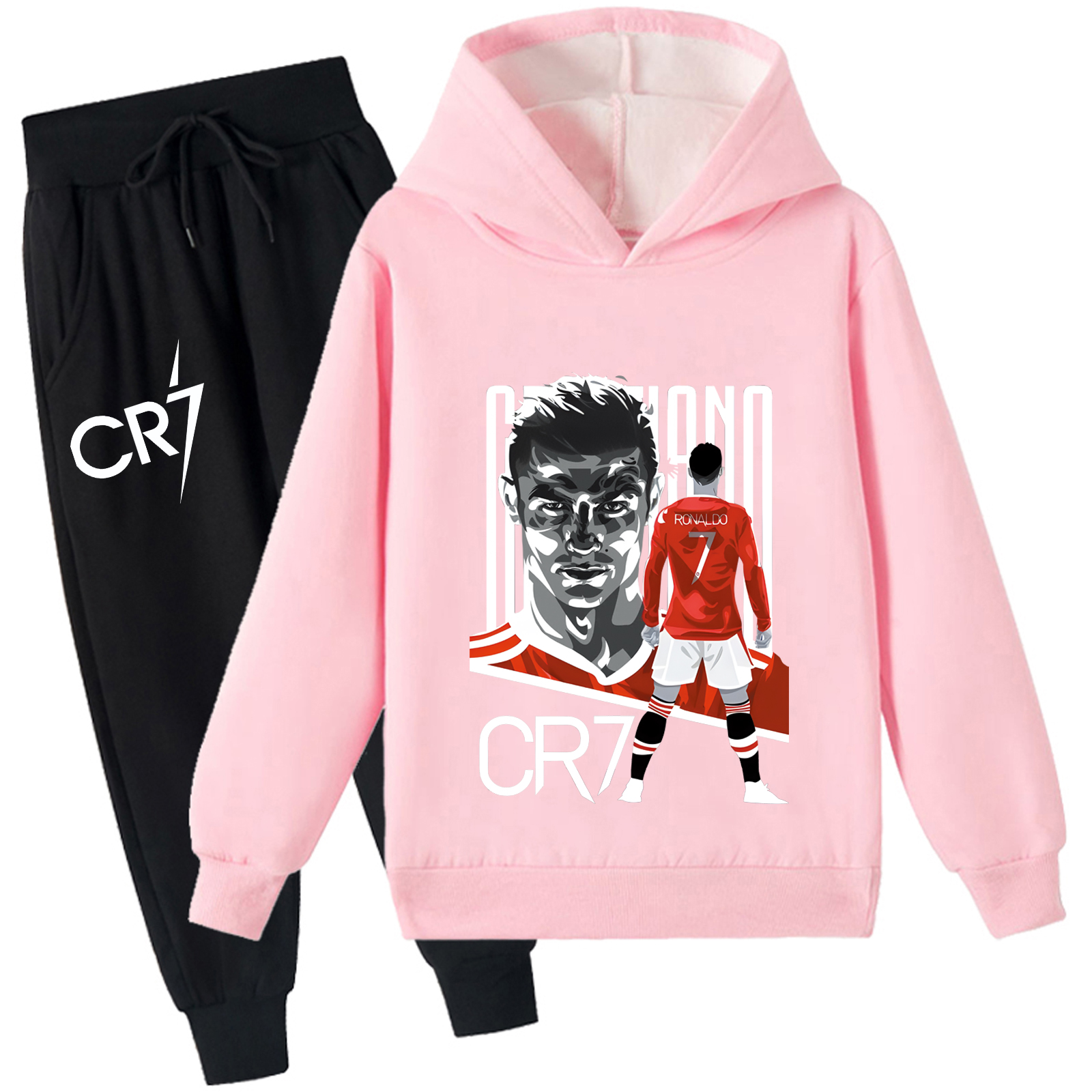 Mayoulove Cristiano Ronaldo Kids Fleece Tracksuit Set - Stylish Sportswear for Boys  Girls, Perfect for Active Play-Mayoulove