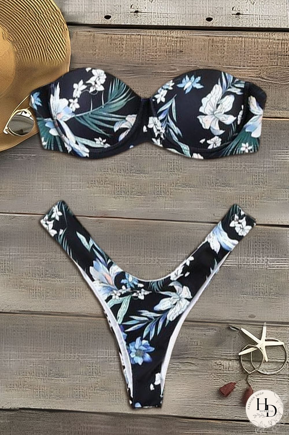 Multicolor Print Triangle Bikini