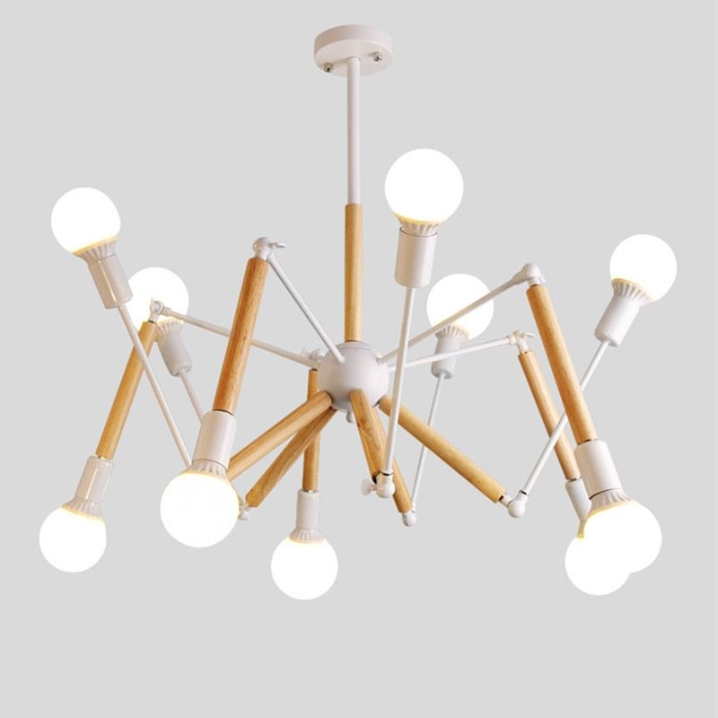 Modern Retro Indoor Lighting Vintage Pendant Light LED Iron Metal Wood Living Dinning Room Decoration Light Fixture