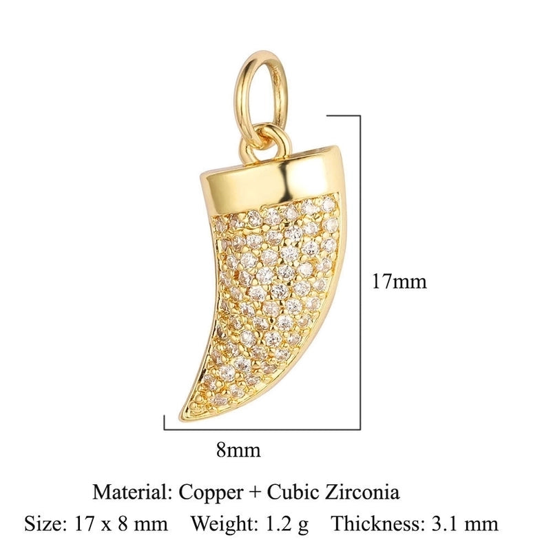 3 Pieces Copper Zircon 18K Gold Plated Pentagram Heart Shape