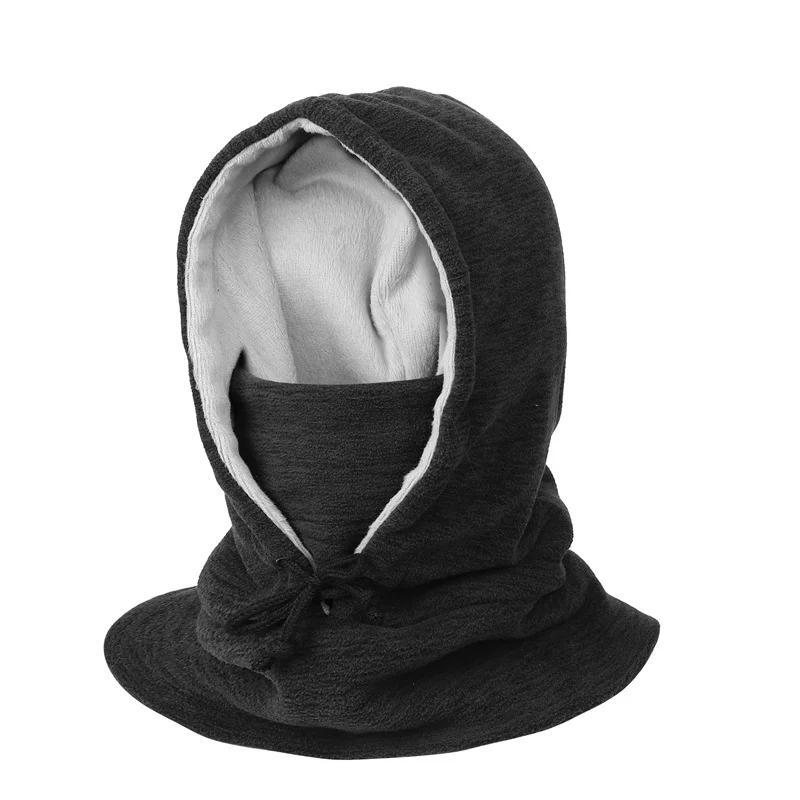 Outdoor Cold-proof Drawstring Headcover Fleece Warm Hat 