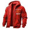 Men's Vintage Old Man Jeep Fleece Pocket Full Zip Long Sleeve Hoodie Jacket by Inlyline