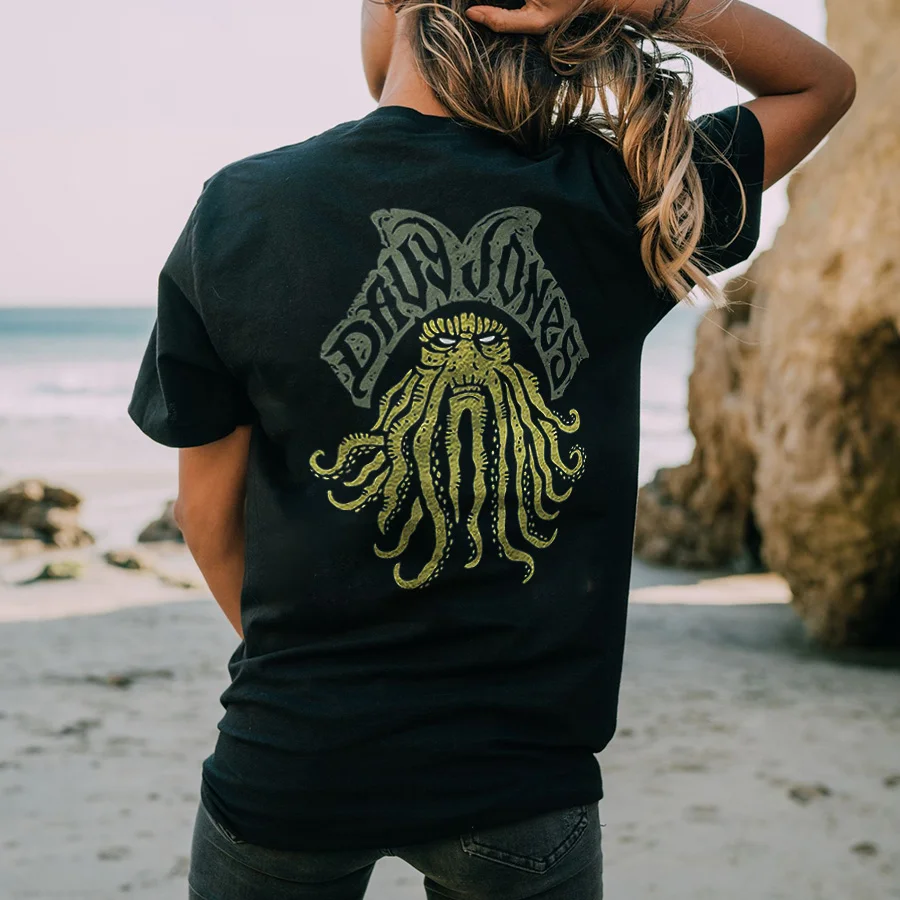 Davy Jones Pirate Printed Women's T-shirt