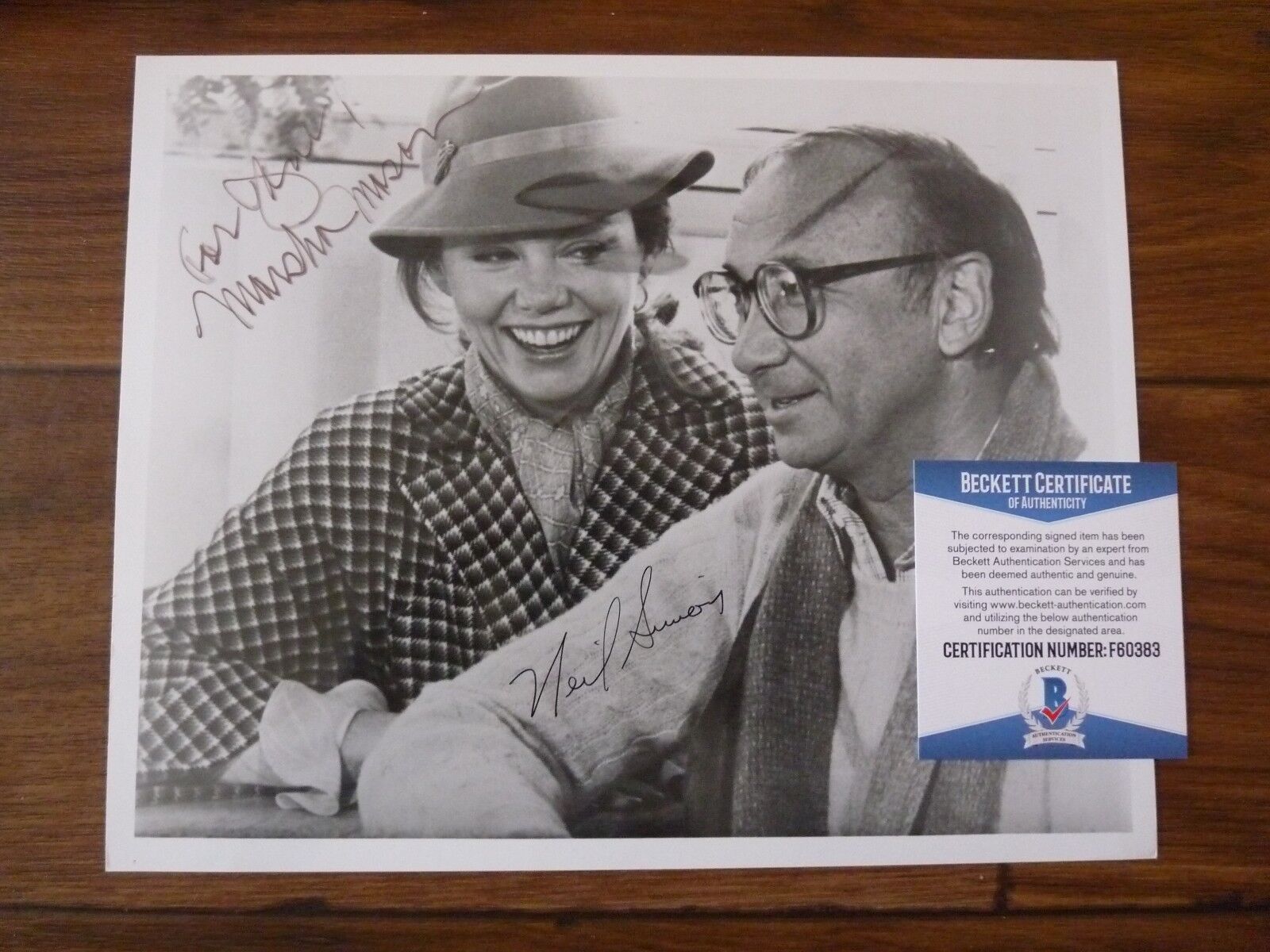 Neil Simon & Marsha Mason Signed 8x10 Photo Poster painting BAS Certified Only When I Laugh