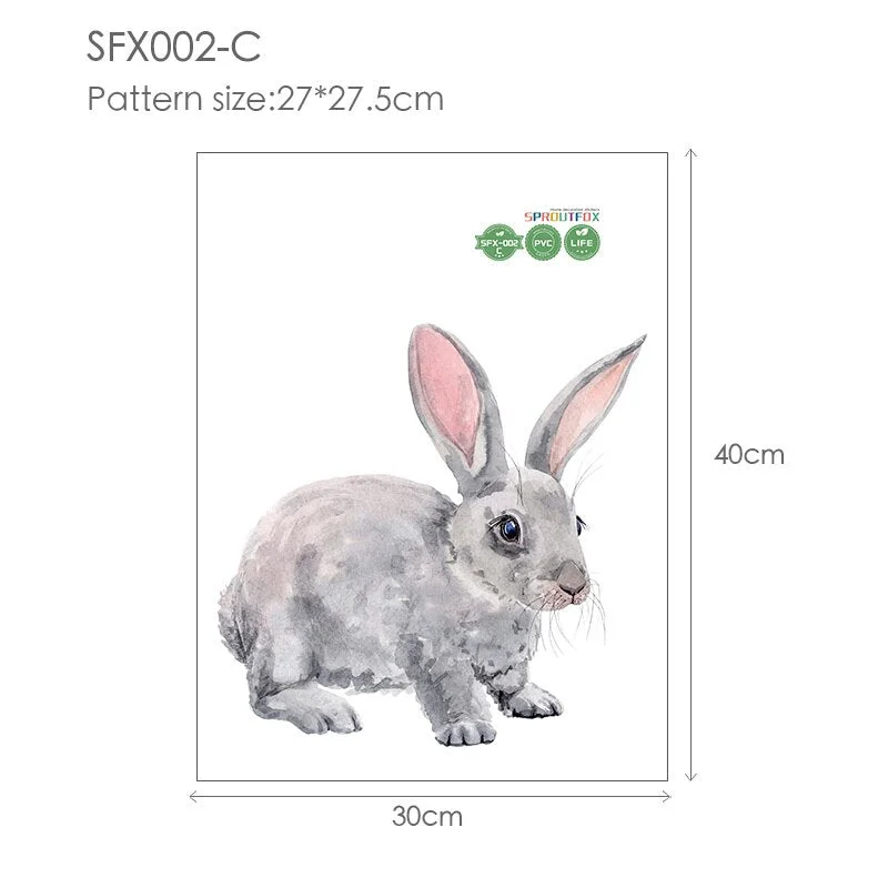 30*40cm Wall Stickers Home Decor Living Room Two Cute Rabbits Removable Home Living Room Decoration Mural Bunny Stickers