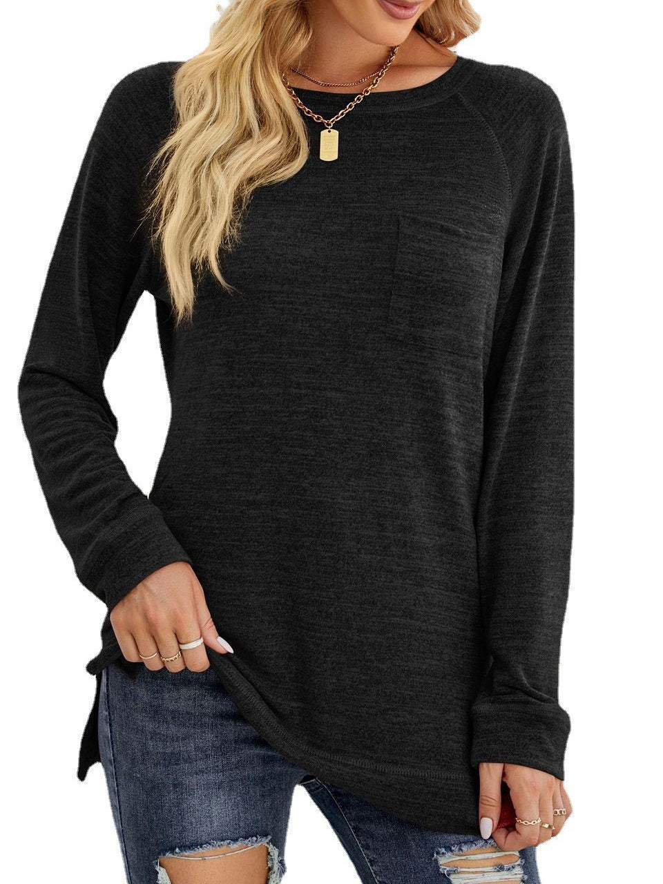 Women Long Sleeve V-neck Graphic Floral Printed Top