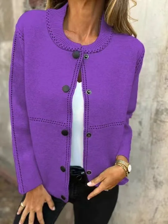 Classic Knit Bomber Cardigan Jacket 
