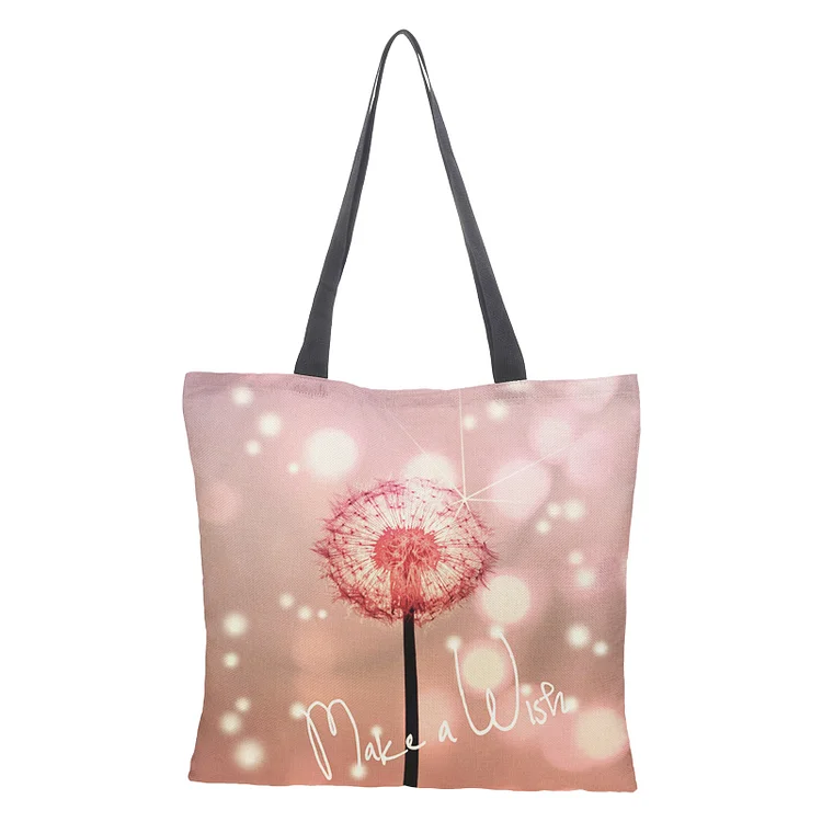 Linen Eco-friendly Tote Bag - Flower