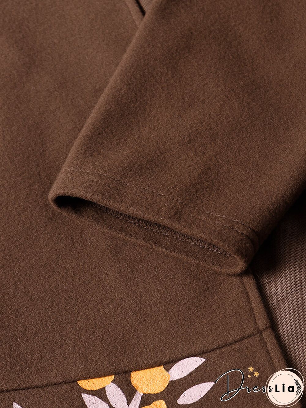 Vintage Flower Print Long Sleeves Casual Coats For Women