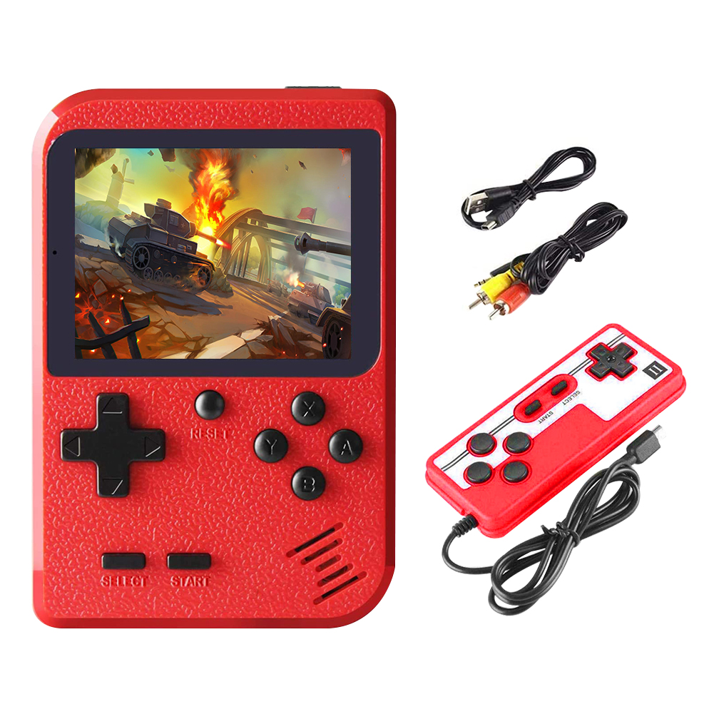 

3.0 inch Handheld Mini Game Console Classic 500 Video Games Player Joystick, Red, 501 Original