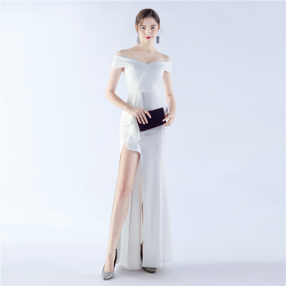 Classic Satin Off Shoulder Long Evening Dress - Elegant & Timeless - Ootddress Classic Satin Off Shoulder Long Evening Dress - Elegant & Timeless - Ootddress