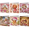 6PCS DIY Diamond Art Greeting Cards Xmas Gingerbread Man Congratulations Cards