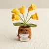 (Finished Product)Crochet Flower Potted Doll with Positive Card Desktop Ornaments, Potted Plants, Bouquets Gift Home Decor