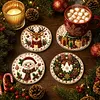 4pcs Acrylic DIY Pearl Painting Coaster Kit - Christmas
