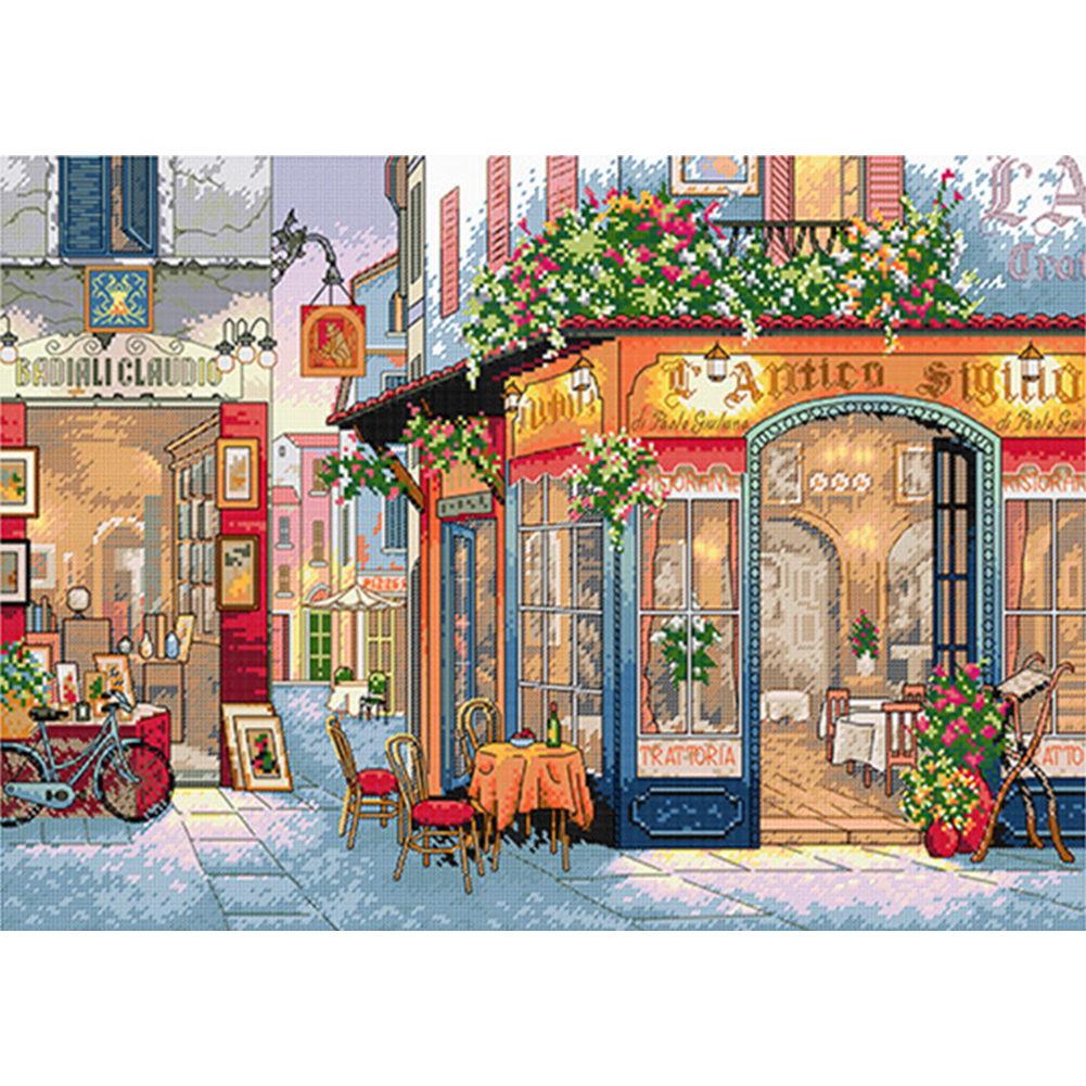 

Coffee Shop - 11CT Stamped Cross Stitch - 50*70CM (Big Size), 501 Original