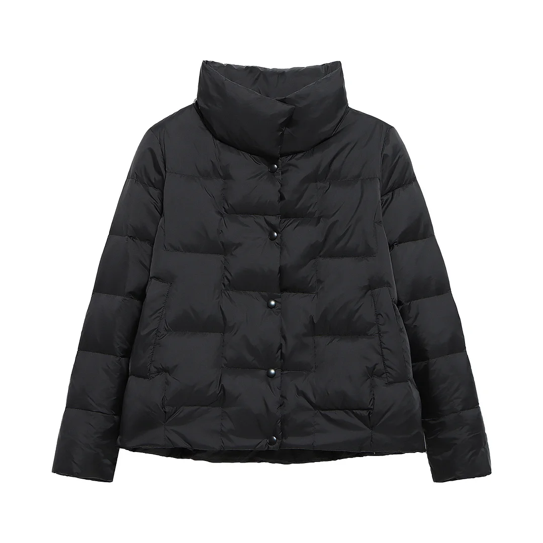 Woherb Autumn And Winter Trapezoidal White Duck Down Down Jacket Thin Loose Casual Big Lapel Collar Short Coat Tide-Outfit Ideas