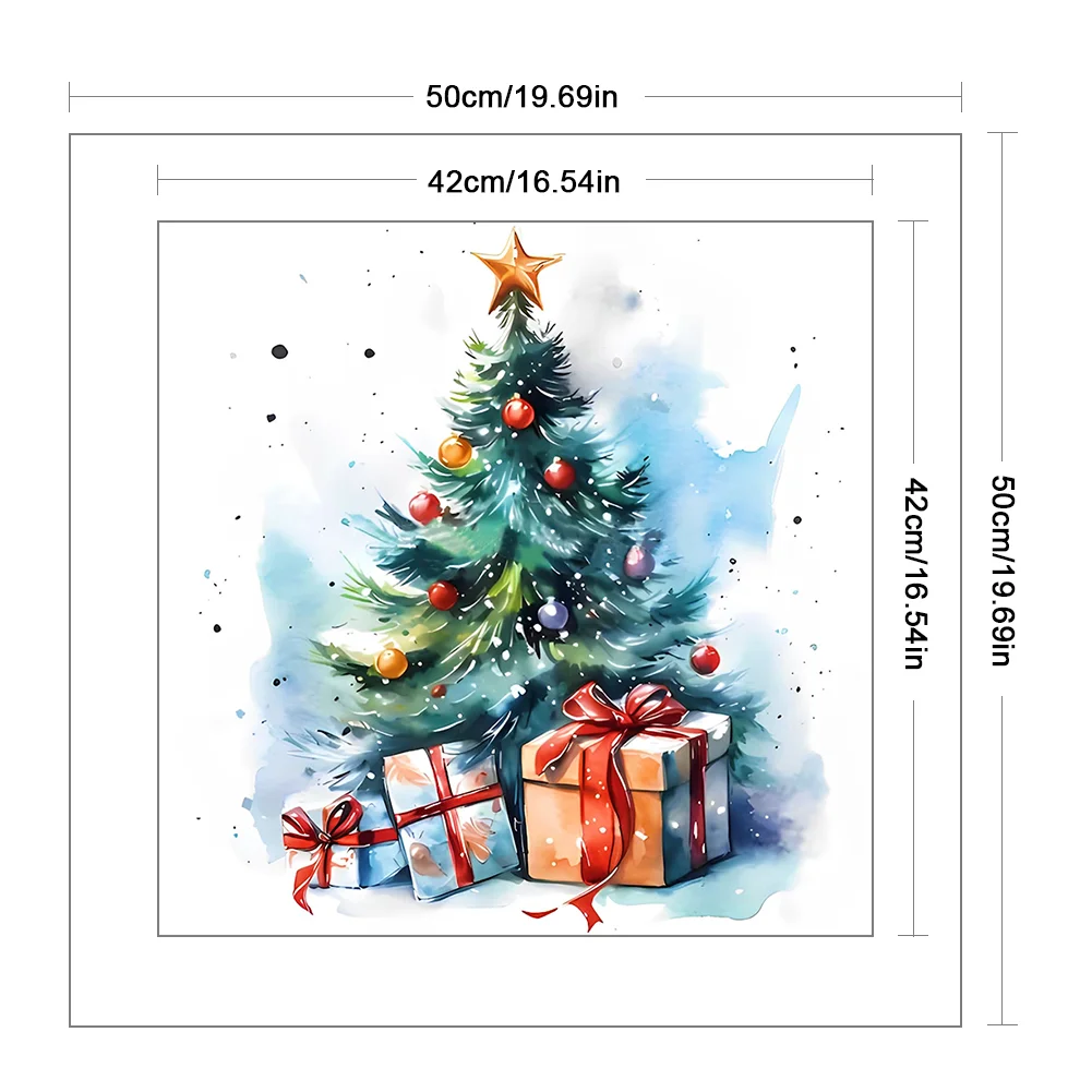 DIY Stamped Cross Stitch 11CT Full Embroidery 50*50cm - Christmas Tree