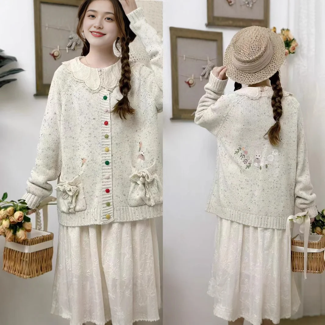 Chicfifth Sweater Women Winter Long Sleeve High Quality Autumn Vintage Top Knitted Cardigan