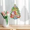 5D DIY Special Shaped Diamond Painting Christmas Hanging Wreath With Lamp String Kit
