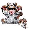 Glasses Holder for Table Decor Crystal Drill Handmade Wood Funny Cow DIY Diamond Art Special Shaped Glasses Holder for Table Decor Crystal Drill