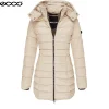 2023 inverno nova jaqueta feminina forrada de algod&atilde;o feminino comprimento m&eacute;dio fino ajuste jaqueta forrada de algod&atilde;o quente forrado de algod&atilde;o para baixo jaqueta