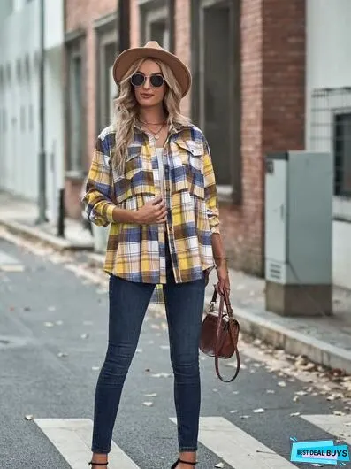 Plaid Button Up Dropped Shoulder Shirt