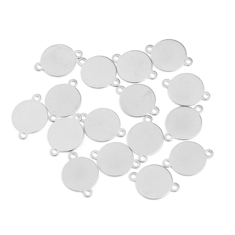 20 Pcs/package Minimalist Solid Color Stainless Steel Plating Pendant Jewelry Accessories