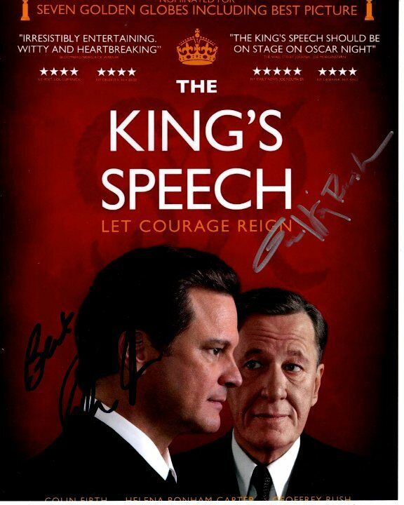 COLIN FIRTH and GEOFFREY RUSH signed autographed THE KING'S SPEECH 8x10 Photo Poster painting