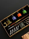 Starry Sky Glass Fountain Dip Pen Stationery English Calligraphy Pen Gift