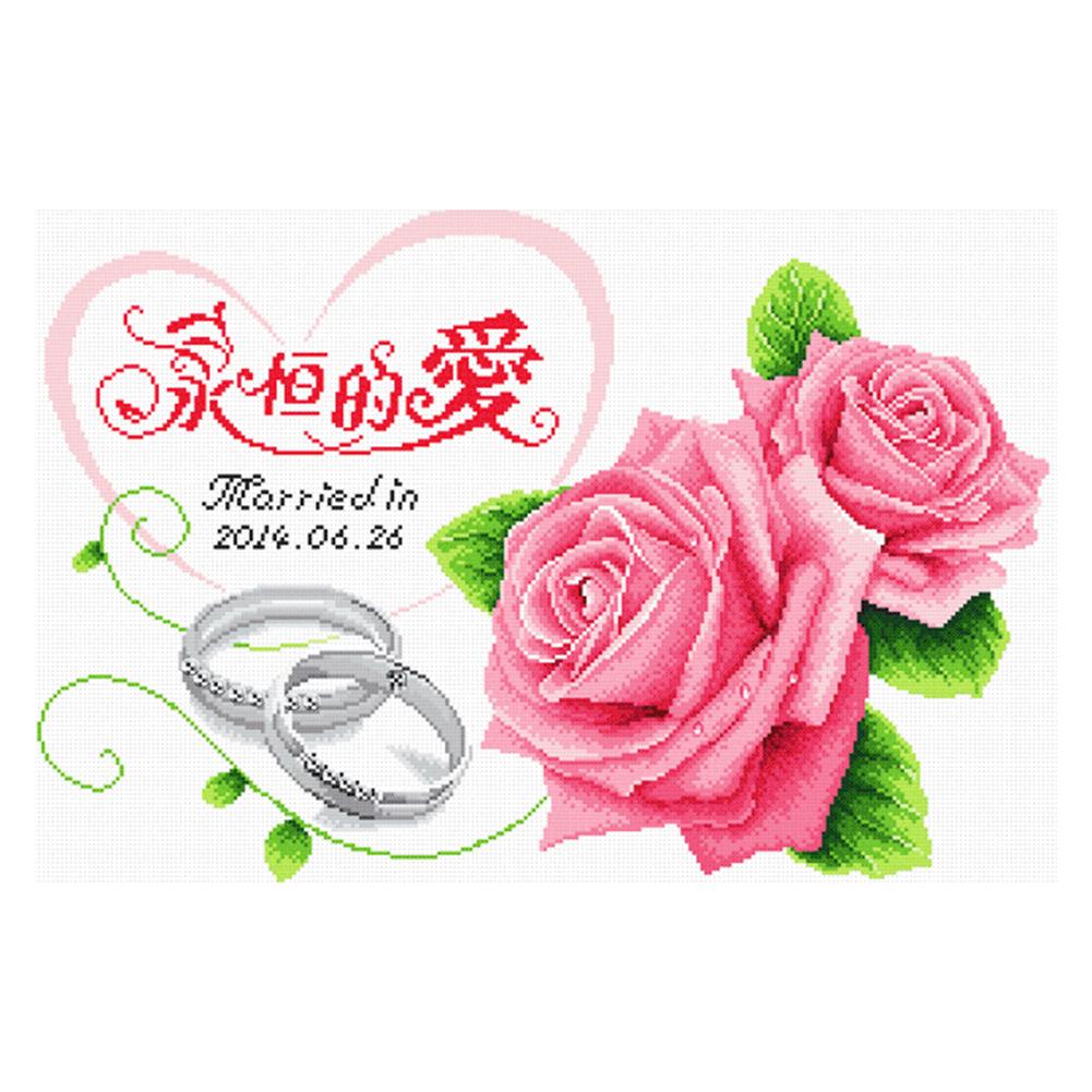 

Eternal Love - 11CT Stamped Cross Stitch - 68*48cm, 501 Original