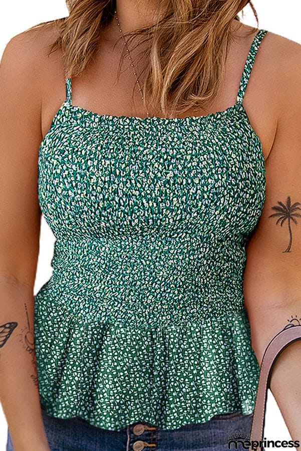 Joplin Floral Smocked Peplum Tank Top