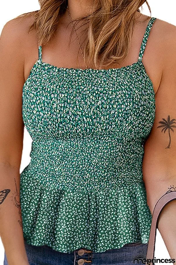 Joplin Floral Smocked Peplum Tank Top