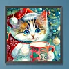 Diamond Painting -DIY Round Drill Christmas Kitten