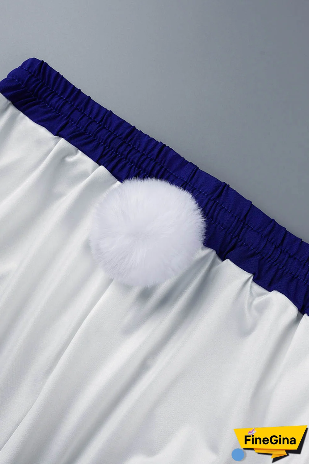 White Party Print Patchwork U Neck Sleeveless Two Pieces