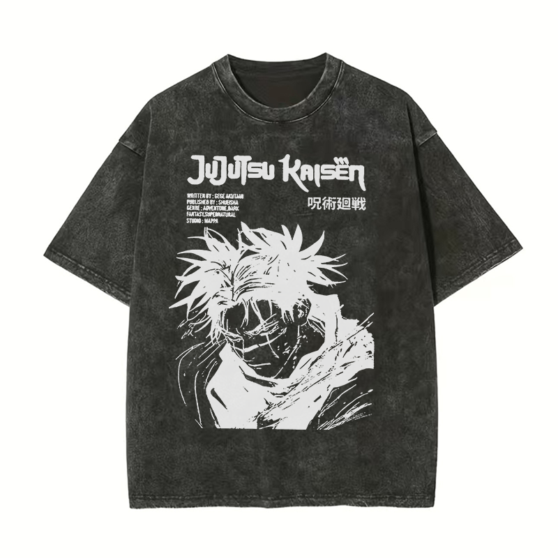 Jujutsu Kaisen Printed Oversize Washed T-Shirt