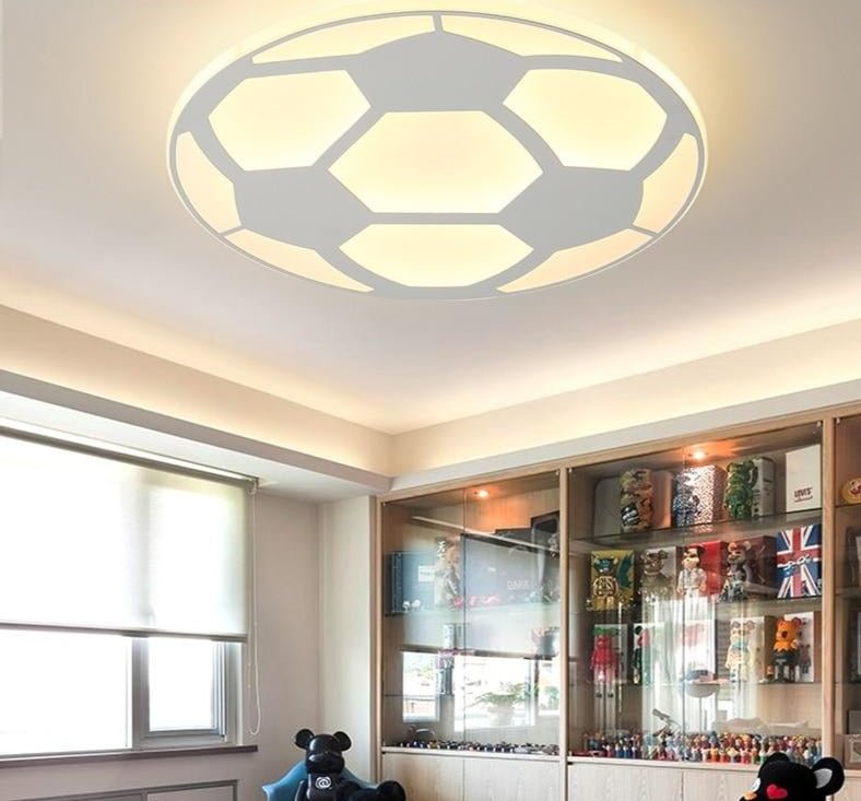 New Designer LED Kids Ceiling Lamp With Football For Bedroom Remote Control Ultrathin Ceiling Llight Home Decorative Lampshade
