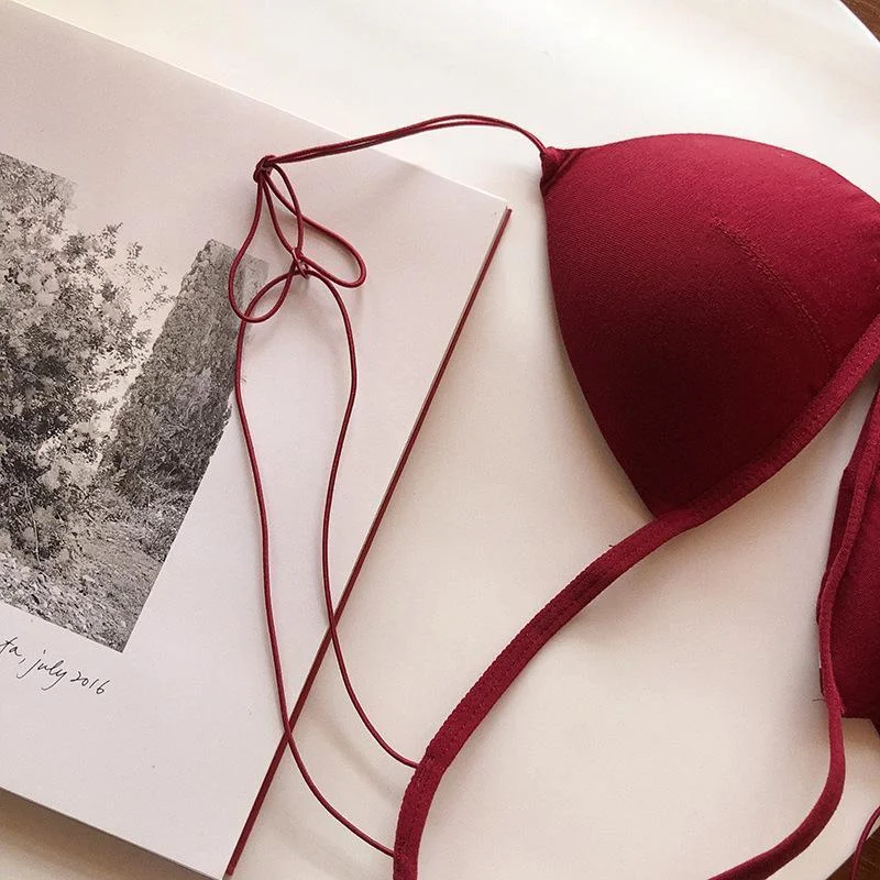 Front buckle triangle cup underwear