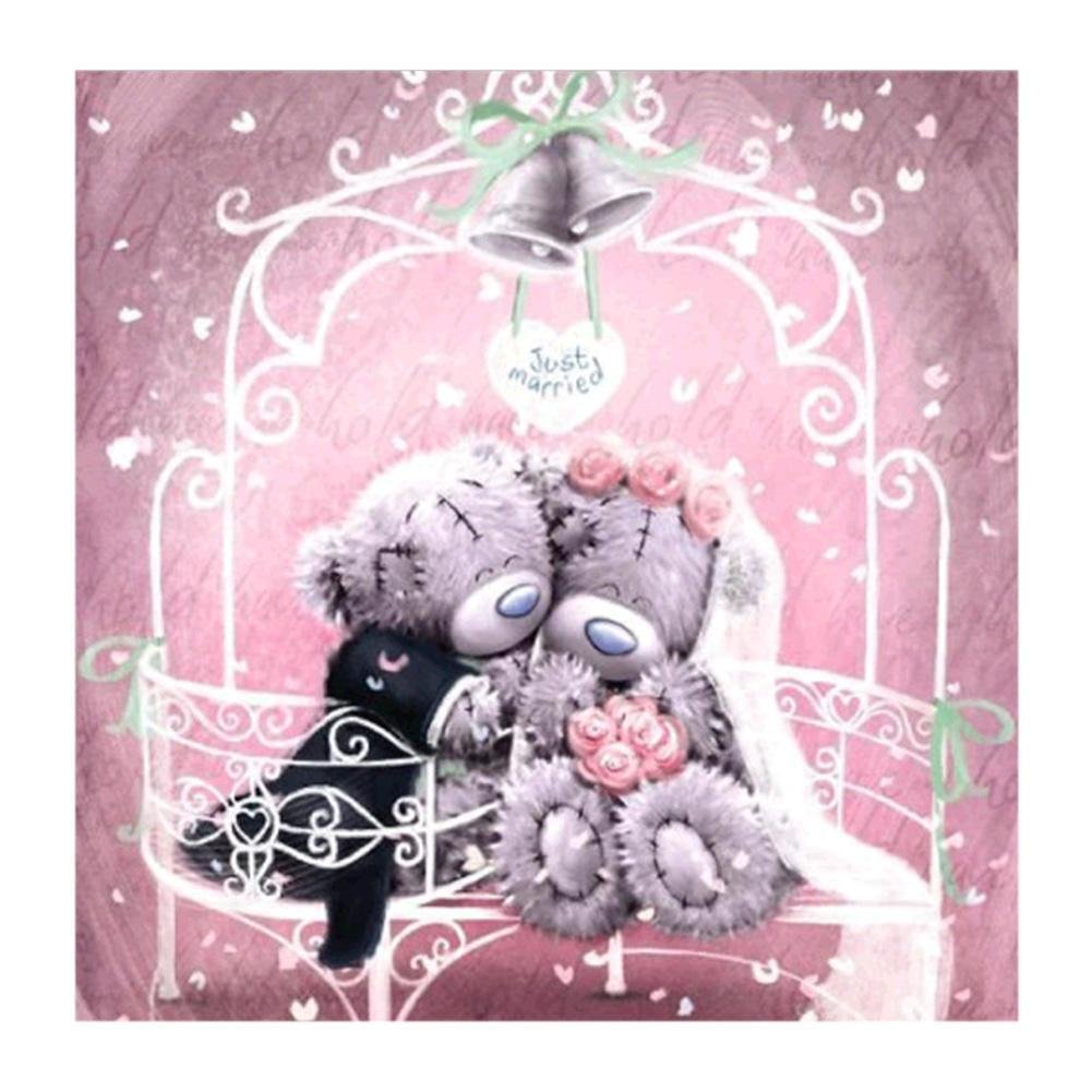 Full Round Diamond Painting Bears's Wedding (30*30cm)