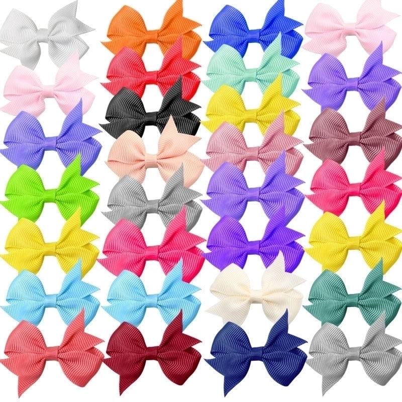 10 Pieces Girl’S Cartoon Style Bow Knot Polyester Hair Clip
