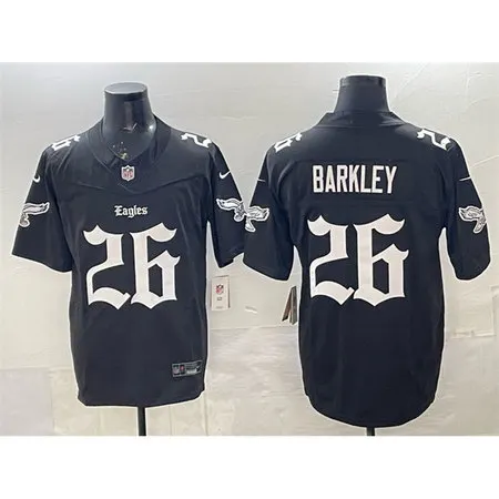 Youth Philadelphia Eagles #26 Saquon Barkley Black 2025 F.U.S.E. 
