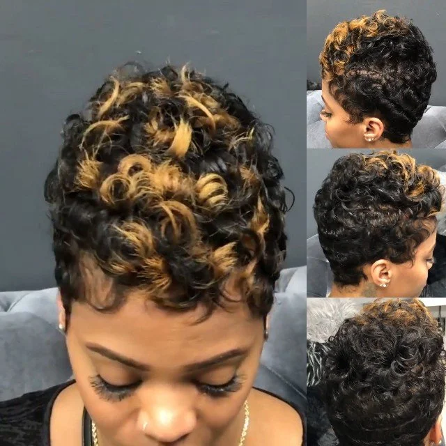 Hot Sale 180% Density Short Curly Wig