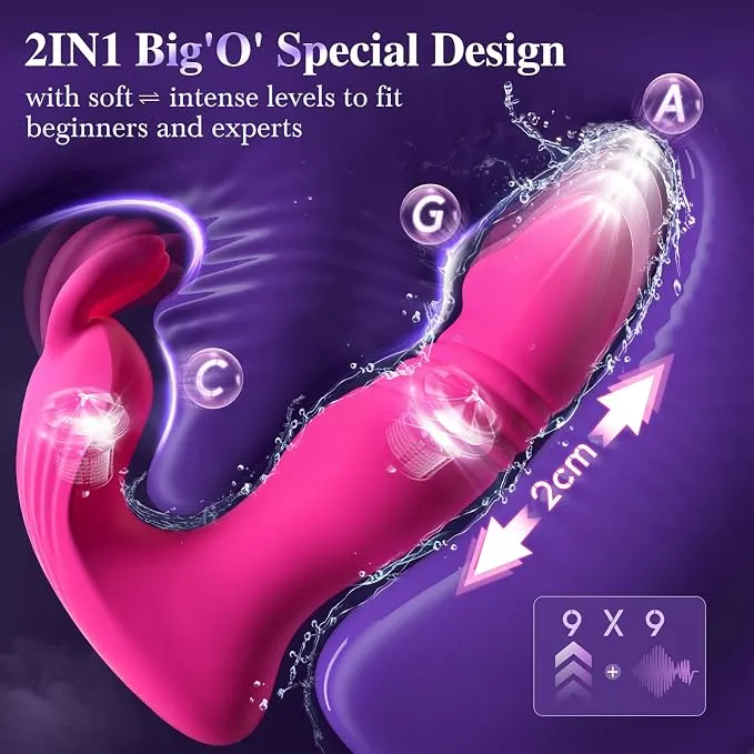 Vibrator portabil pentru femei - Vibrator portabil 3 &icirc;n 1 controlat prin aplicație, jucărie sexuală pentru adulți