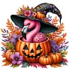 Halloween Pumpkin Flamingo-14CT Counted Cross Stitch 40*40cm/15.75*15.75in tapestrymarket