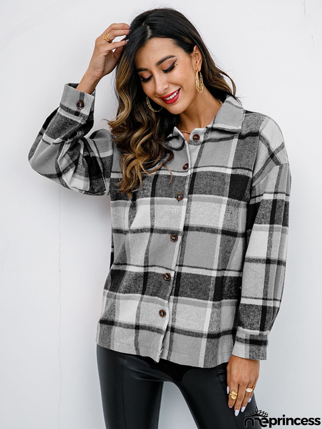 Plaid Button-Down Jacket