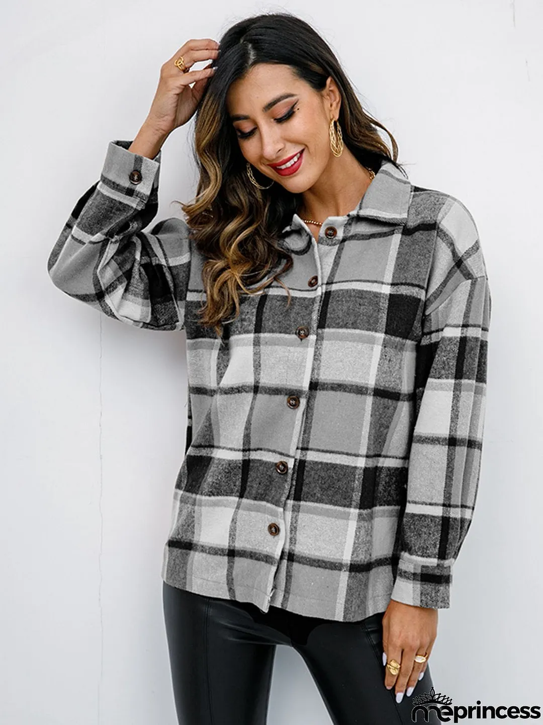 Plaid Button-Down Jacket
