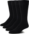 Calvin Klein Men's Dress Socks - Cotton Blend Crew Socks: Patterns and Solids (4 Pack)