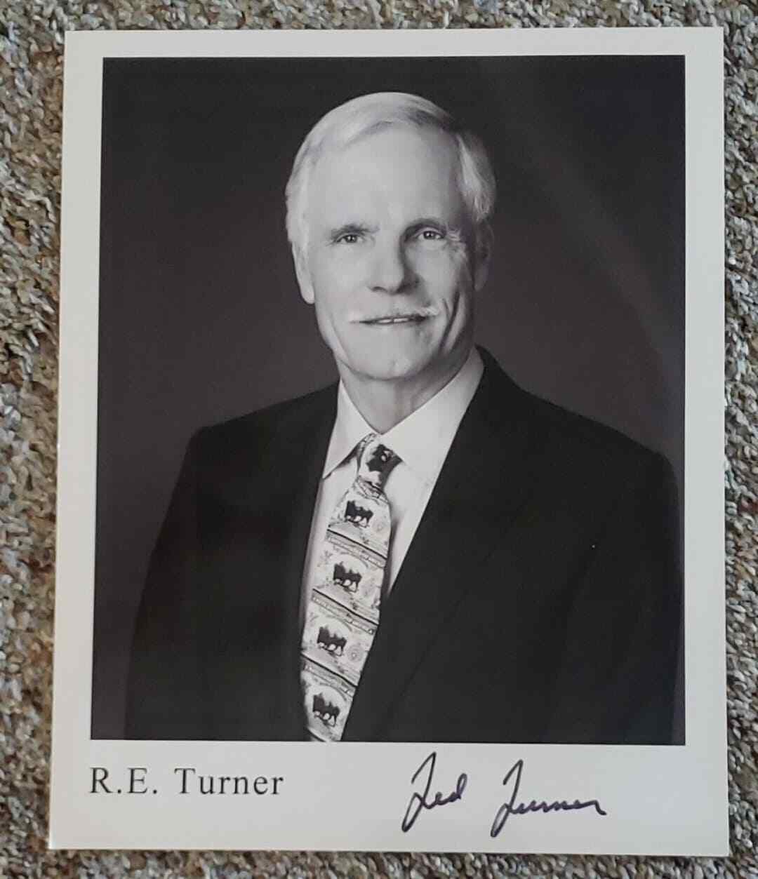 Ted Turner: TBS Atlanta Braves Signed 8x10 Photo Poster painting