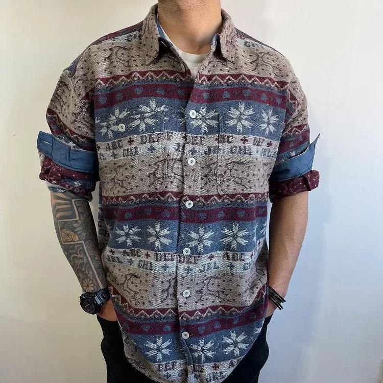 Vintage Ethnic Pattern Shirt