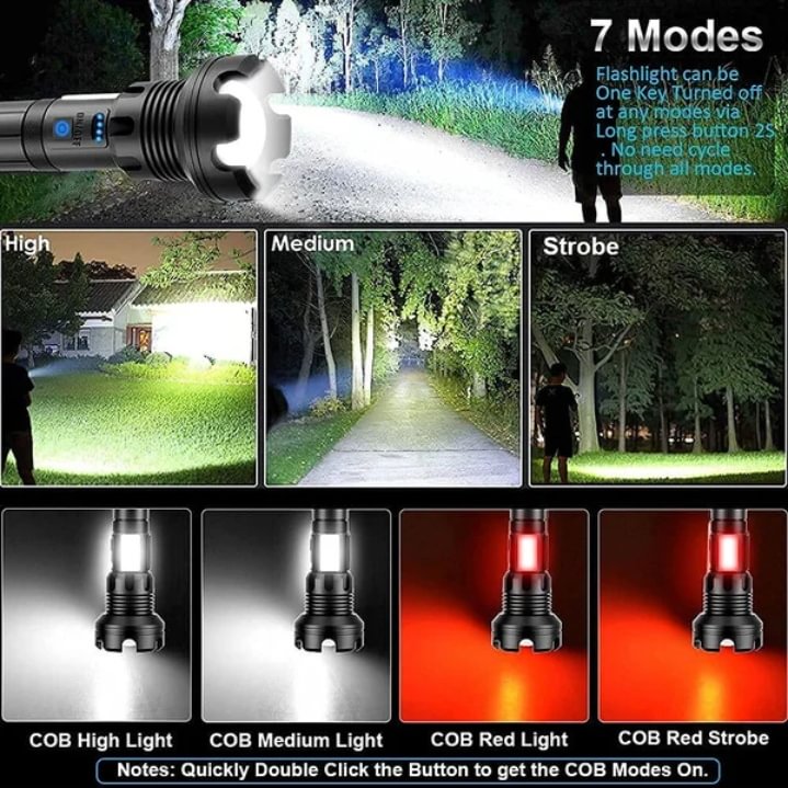 🔥Last Day 70% OFF! 🎉LED Rechargeable Tactical Laser Flashlight 90000 High Lumens