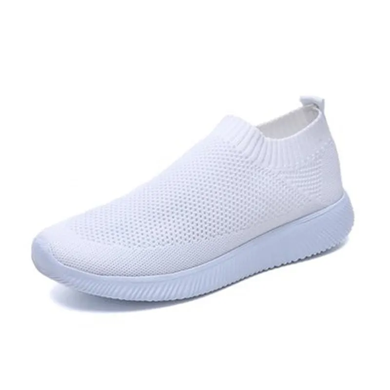 2020 Women Shoes Flat Plus Size Fashion Sock Sneakers Slip On Flat Shoes Women Loafers Walking Women Vulcanized Shoes Female